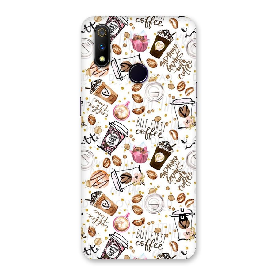 Coffee Pattern Back Case for Realme 3 Pro
