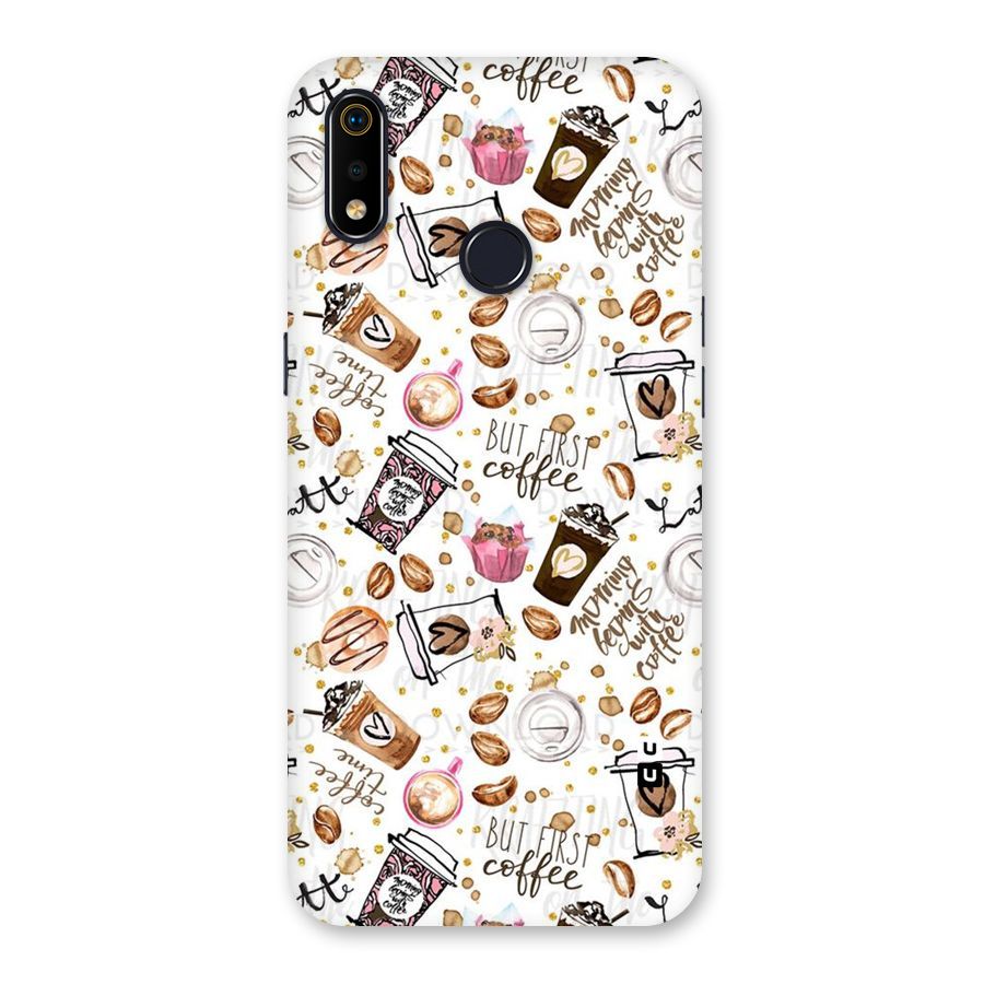 Coffee Pattern Back Case for Realme 3i
