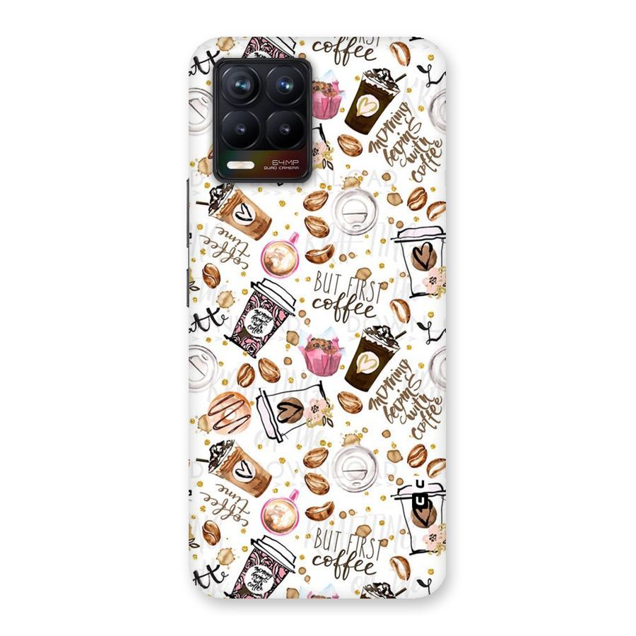Coffee Pattern Back Case for Realme 8