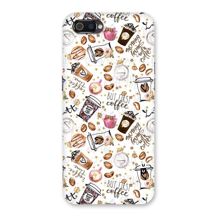 Coffee Pattern Back Case for Realme C2