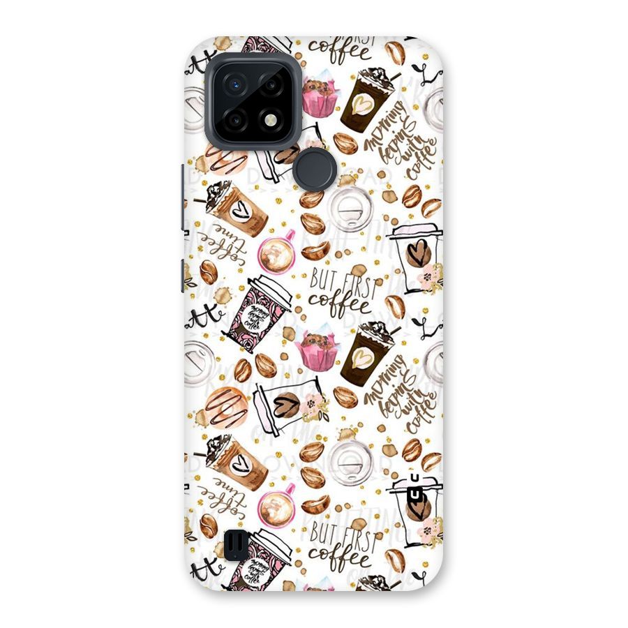 Coffee Pattern Back Case for Realme C21