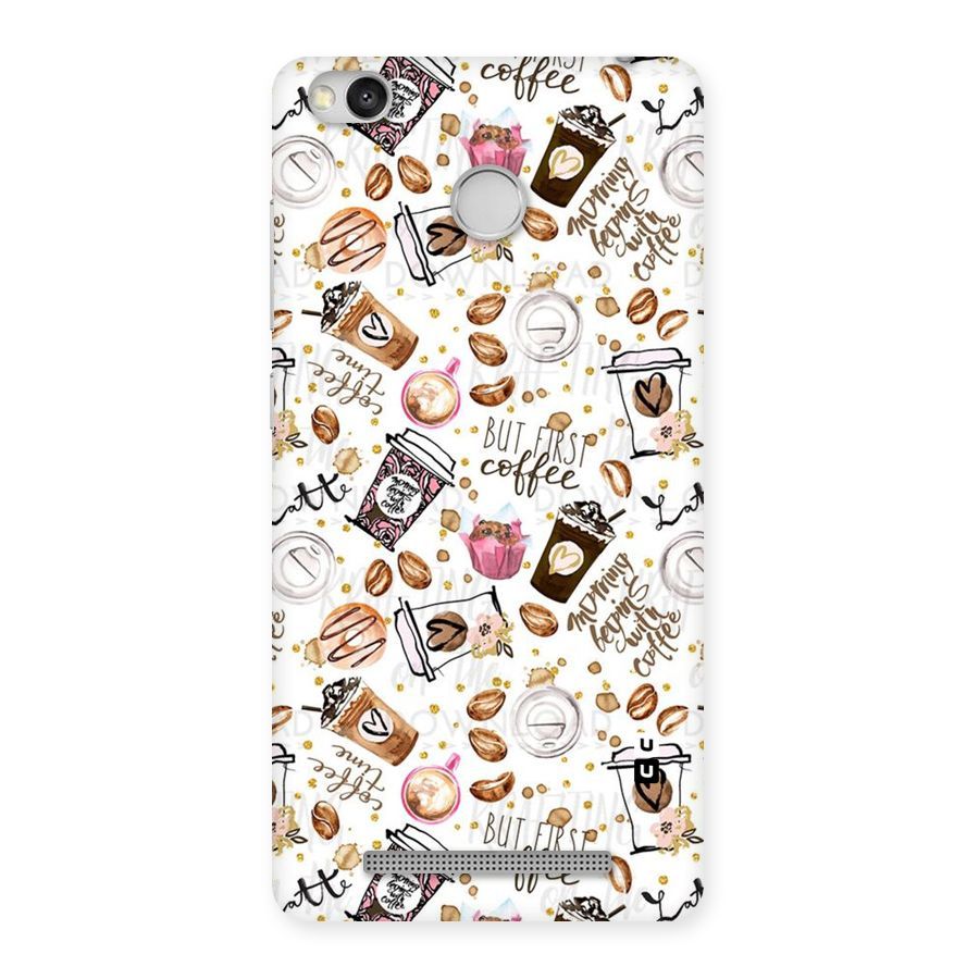 Coffee Pattern Back Case for Redmi 3S Prime