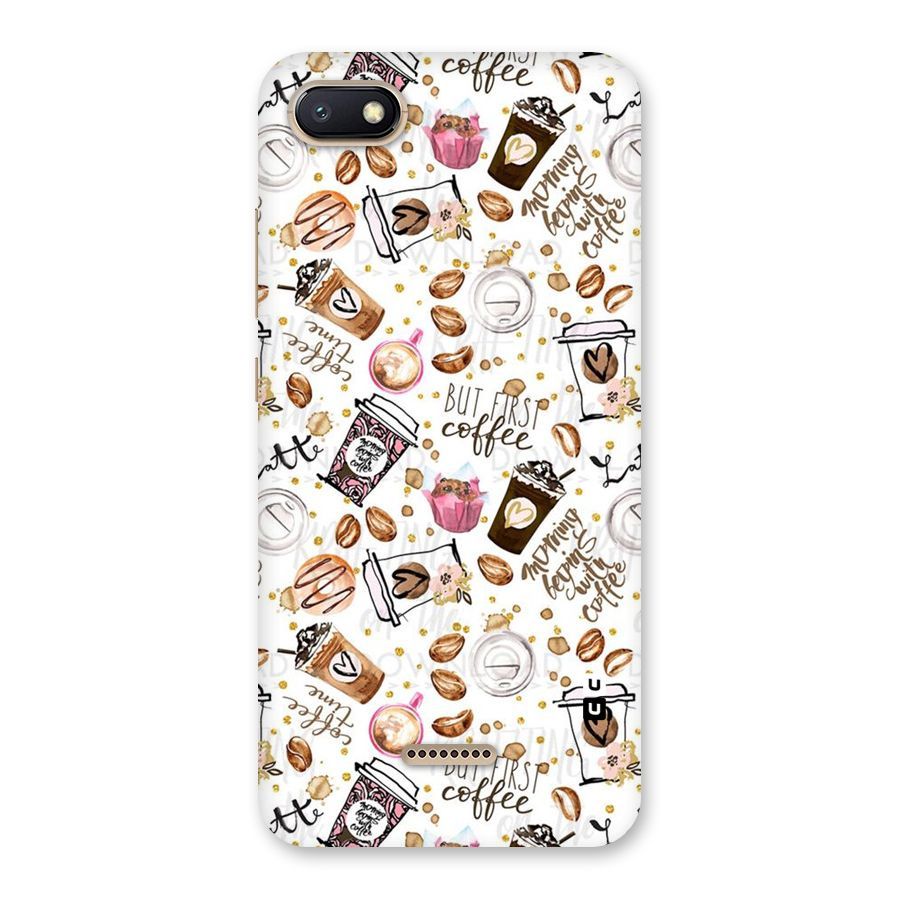 Coffee Pattern Back Case for Redmi 6A
