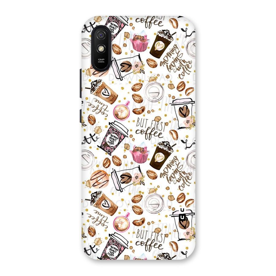 Coffee Pattern Back Case for Redmi 9A