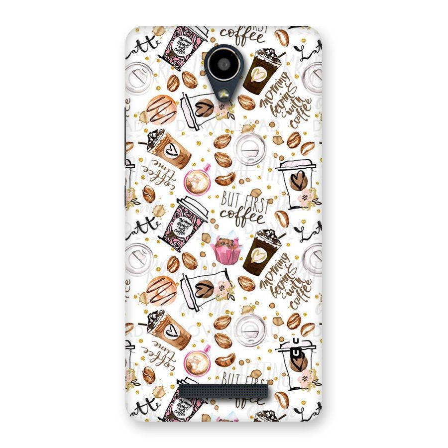 Coffee Pattern Back Case for Redmi Note 2