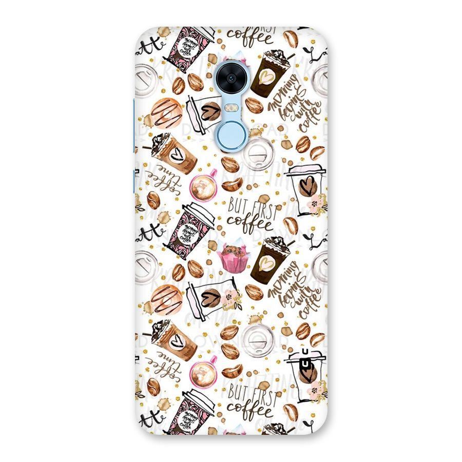 Coffee Pattern Back Case for Redmi Note 5