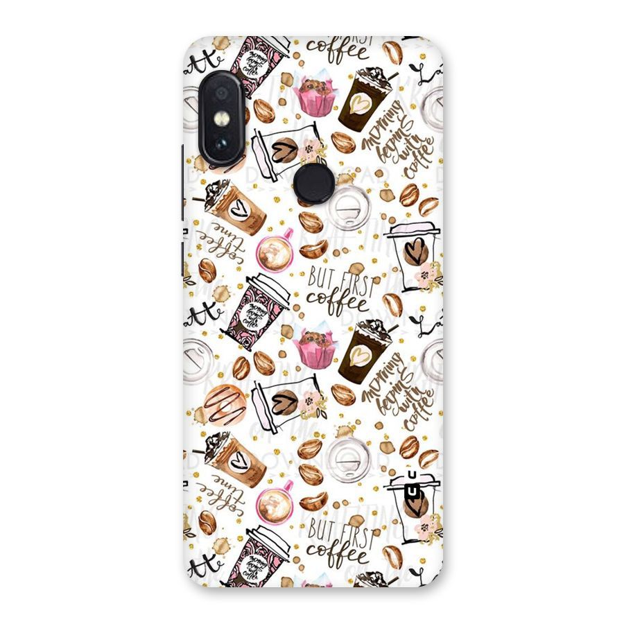 Coffee Pattern Back Case for Redmi Note 5 Pro