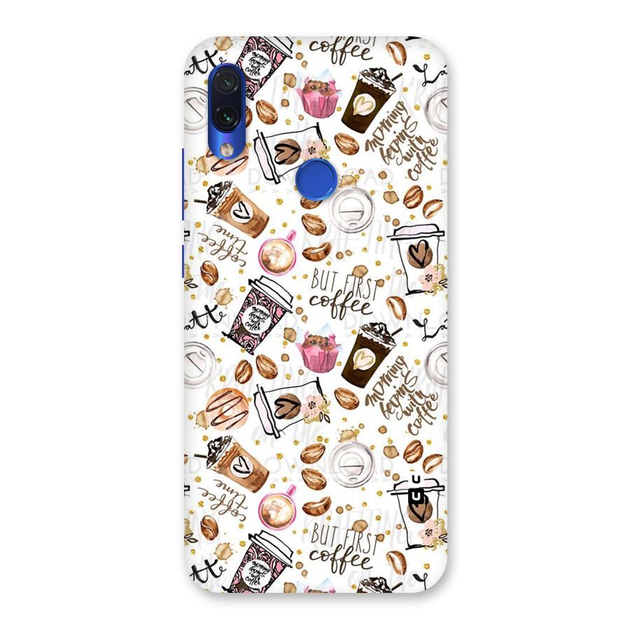 Coffee Pattern Back Case for Redmi Note 7