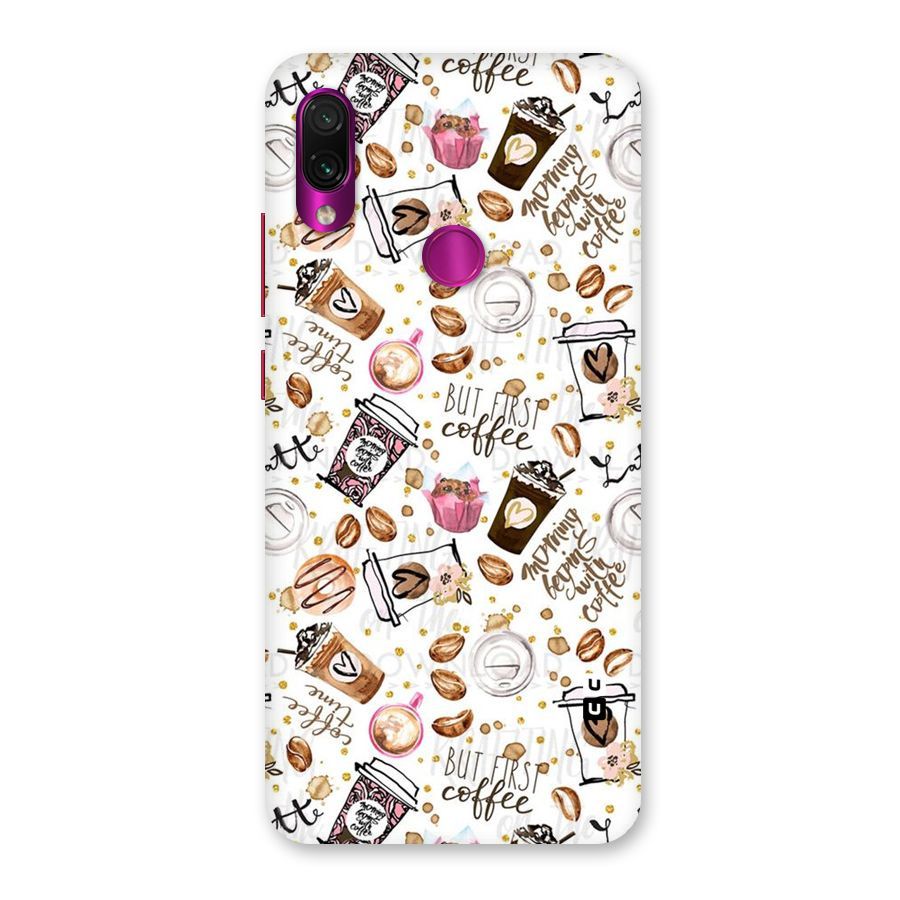 Coffee Pattern Back Case for Redmi Note 7 Pro