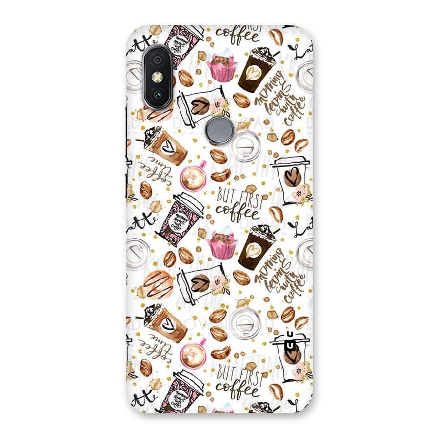 Coffee Pattern Back Case for Redmi Y2