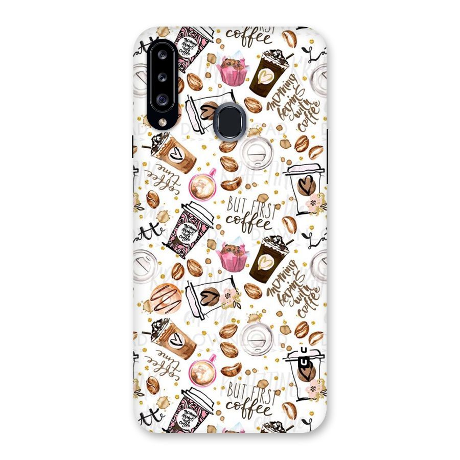 Coffee Pattern Back Case for Samsung Galaxy A20s