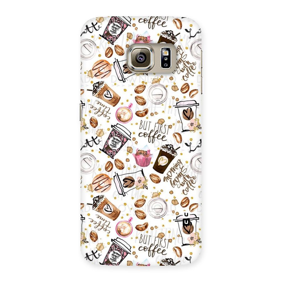 Coffee Pattern Back Case for Samsung Galaxy S6 Edge