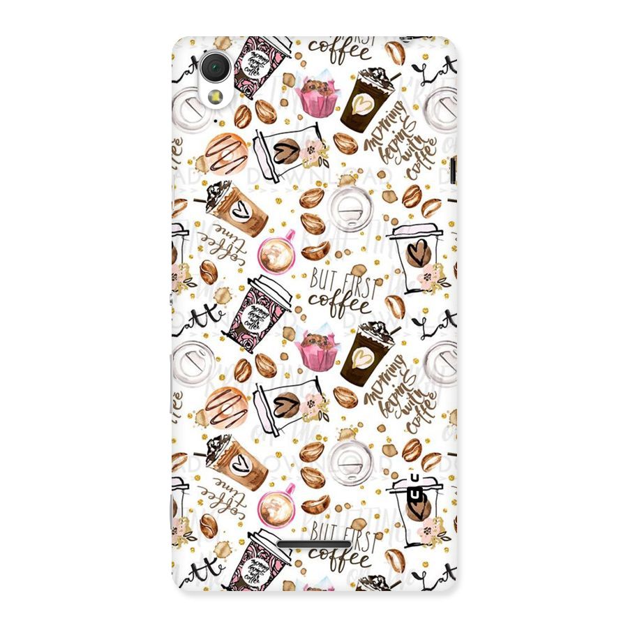 Coffee Pattern Back Case for Sony Xperia T3