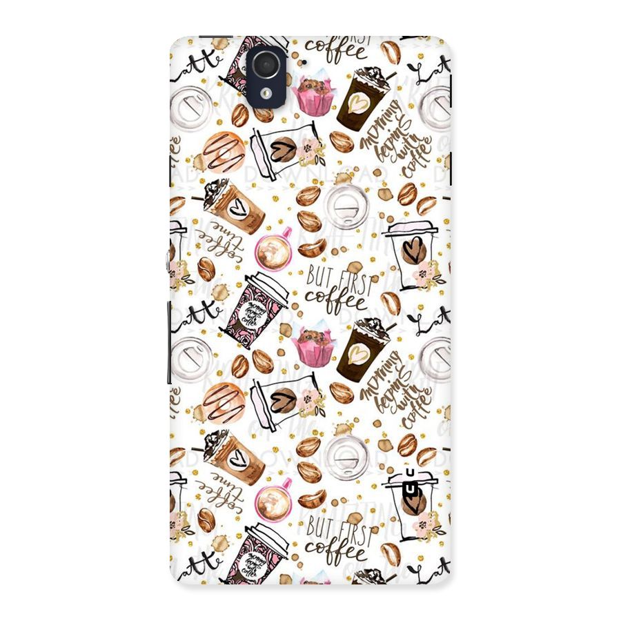 Coffee Pattern Back Case for Sony Xperia Z