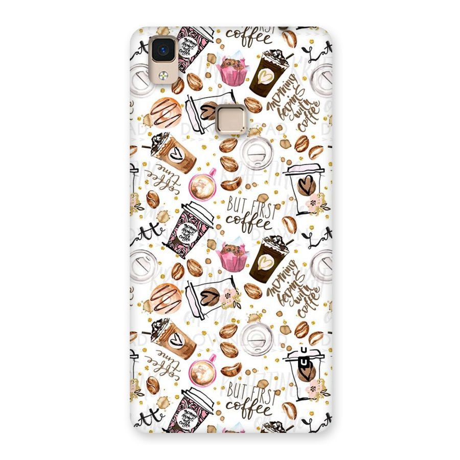 Coffee Pattern Back Case for V3 Max