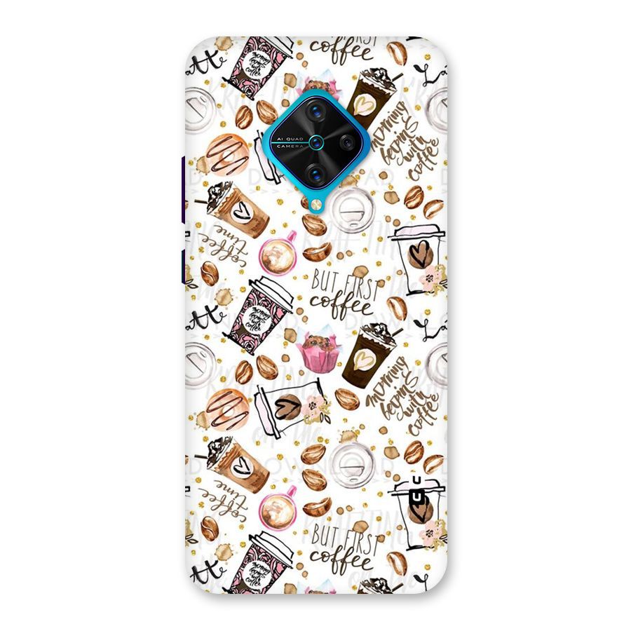 Coffee Pattern Back Case for Vivo S1 Pro