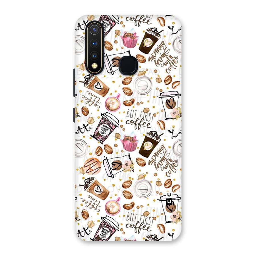 Coffee Pattern Back Case for Vivo U20