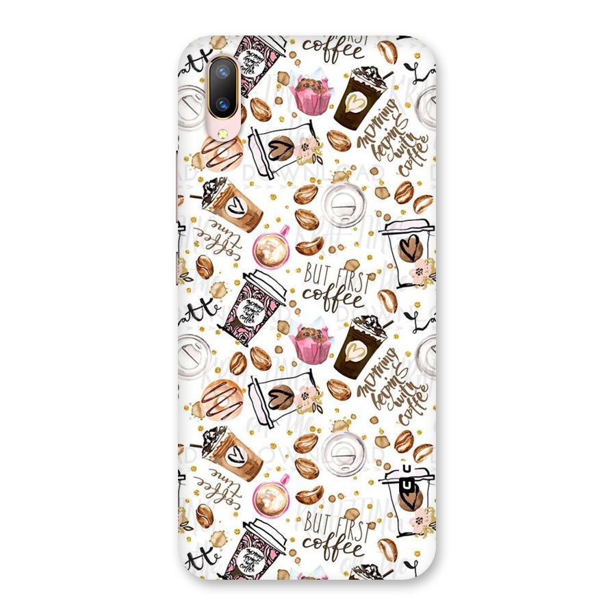 Coffee Pattern Back Case for Vivo V11 Pro