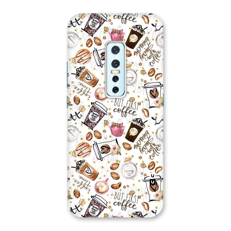 Coffee Pattern Back Case for Vivo V17 Pro
