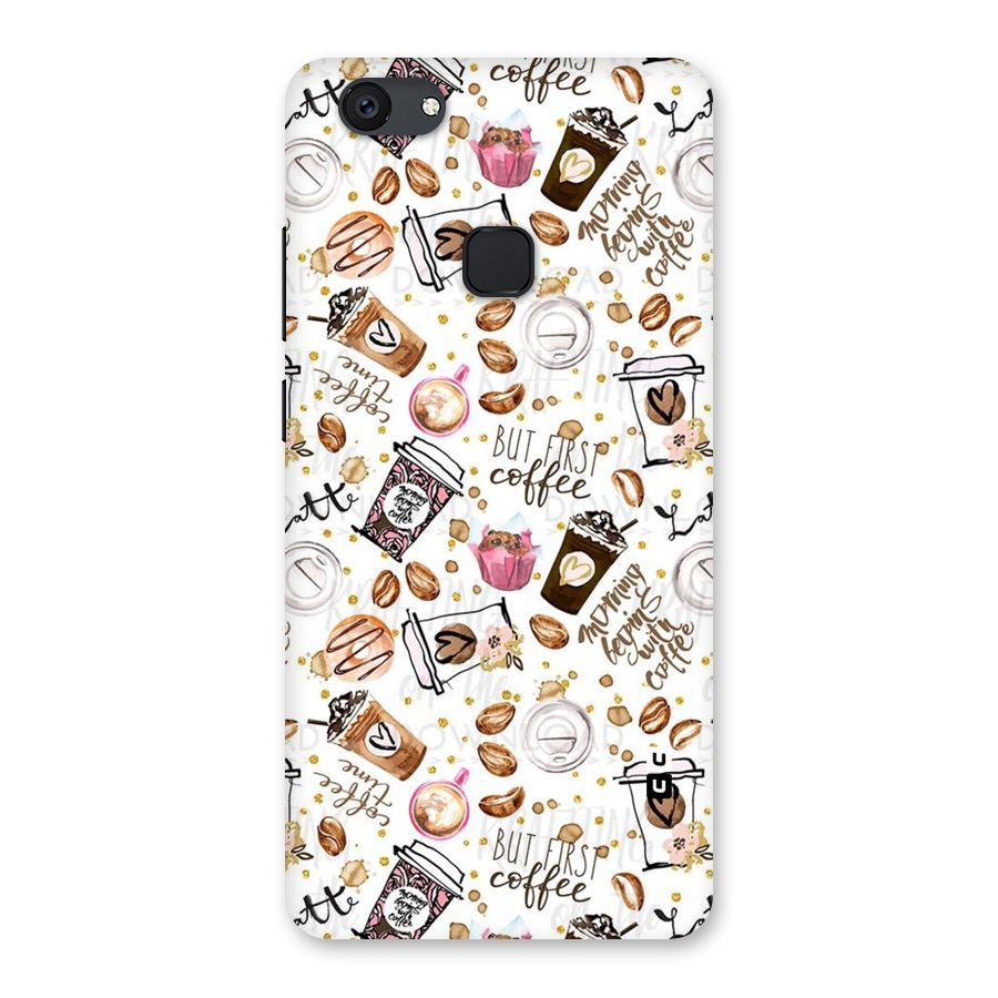Coffee Pattern Back Case for Vivo V7 Plus