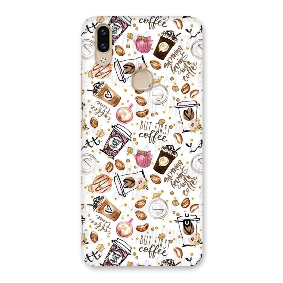Coffee Pattern Back Case for Vivo V9 Youth