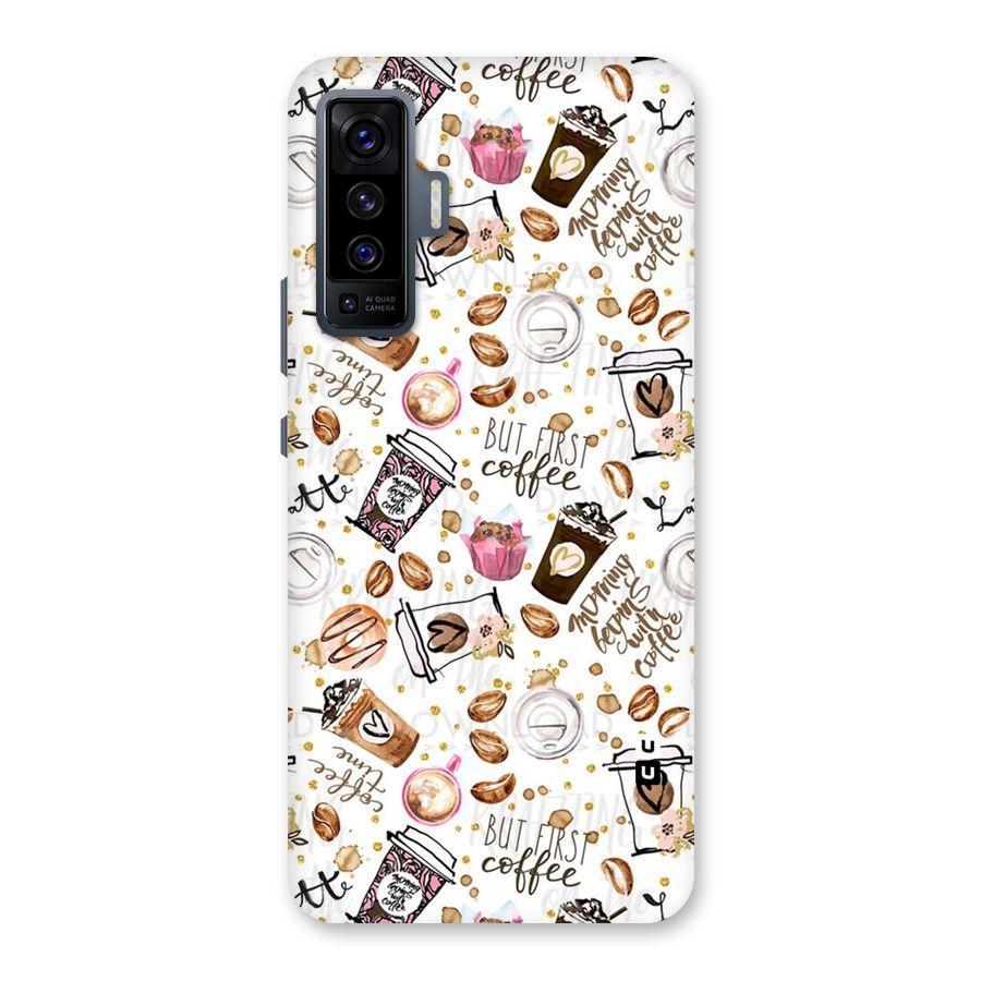 Coffee Pattern Back Case for Vivo X50