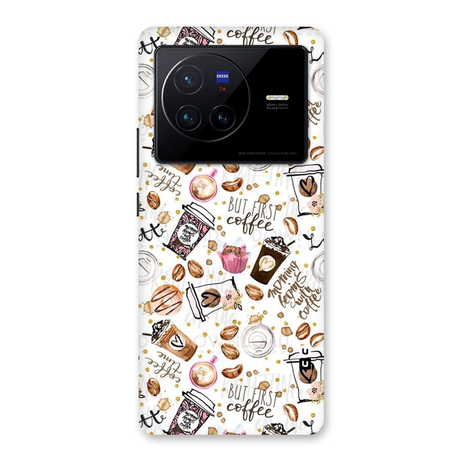Coffee Pattern Back Case for Vivo X80