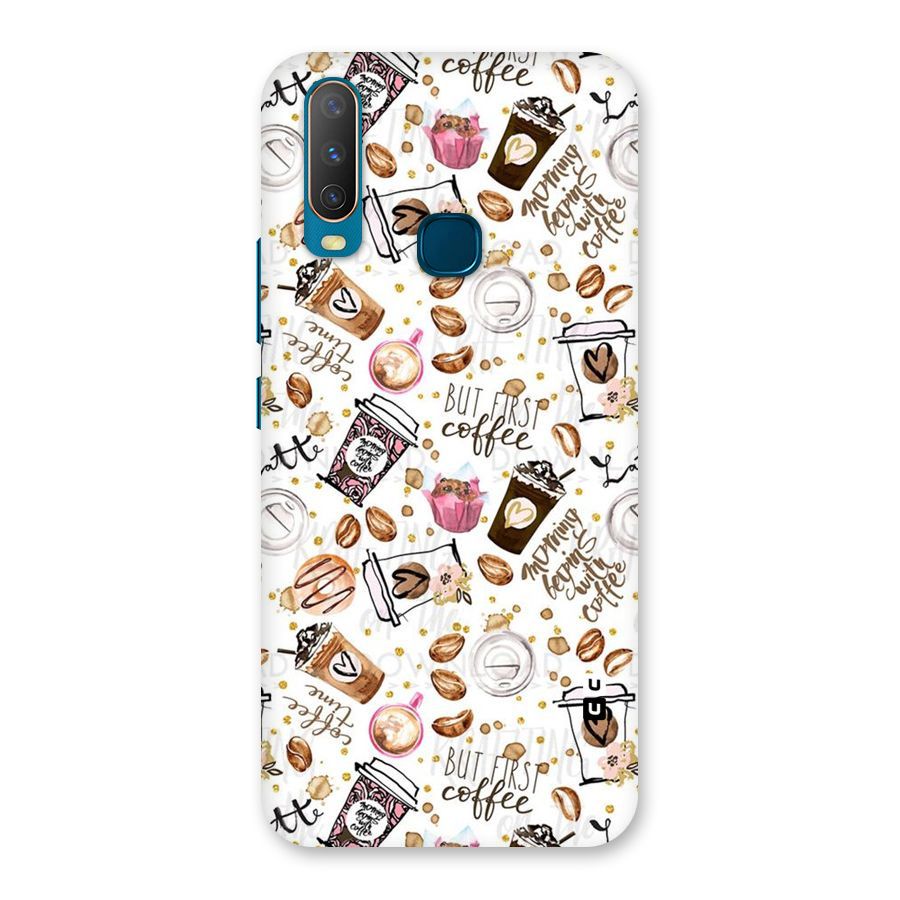 Coffee Pattern Back Case for Vivo Y17