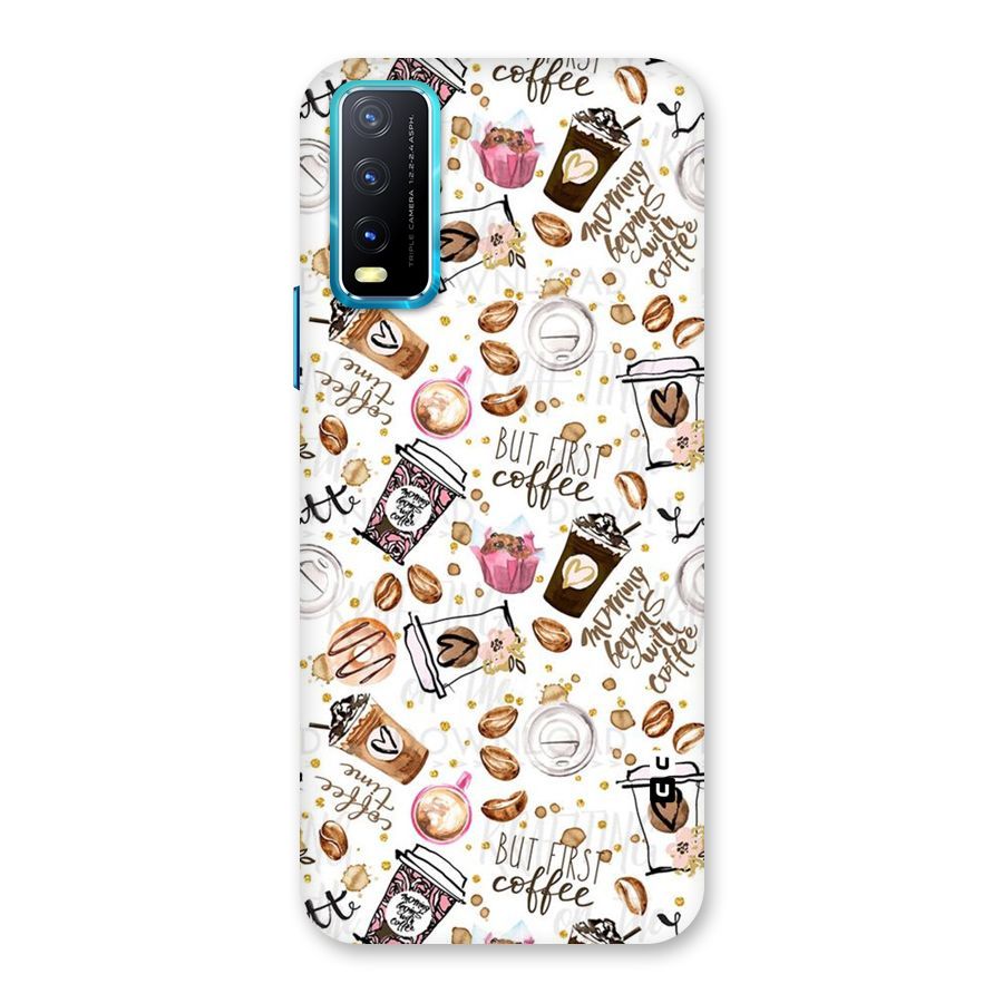 Coffee Pattern Back Case for Vivo Y20