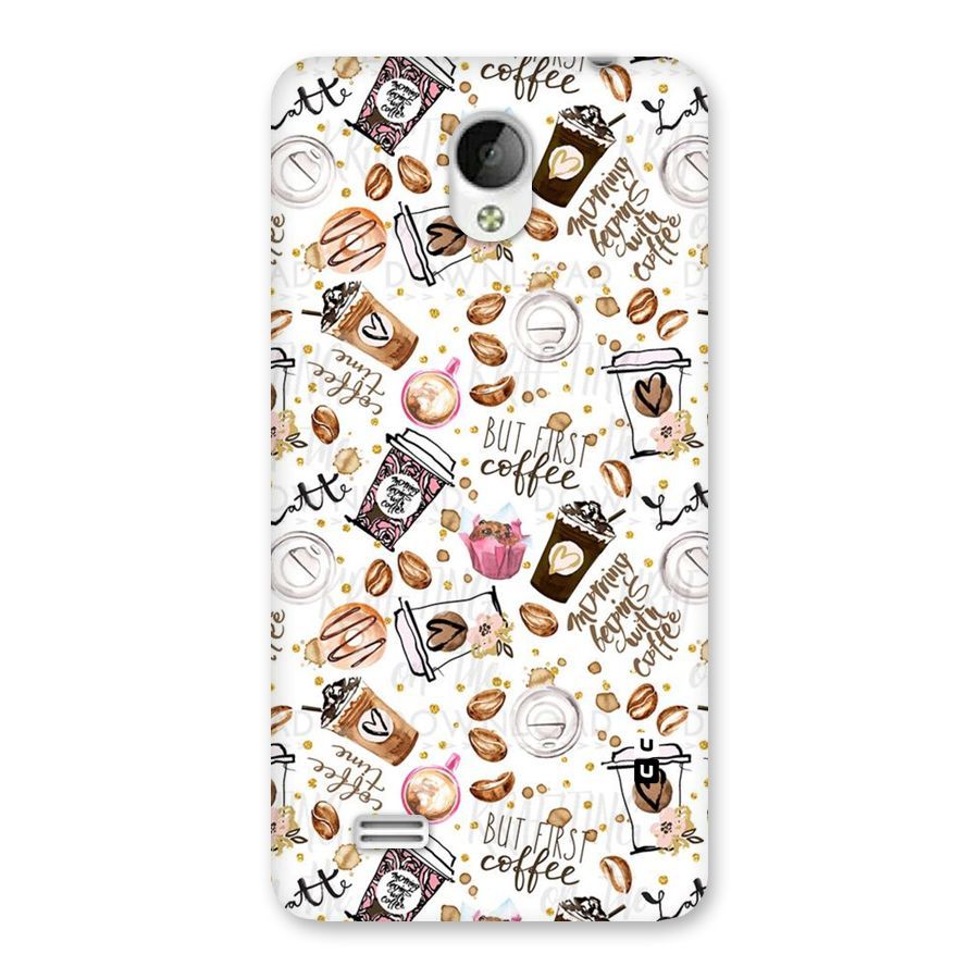 Coffee Pattern Back Case for Vivo Y21