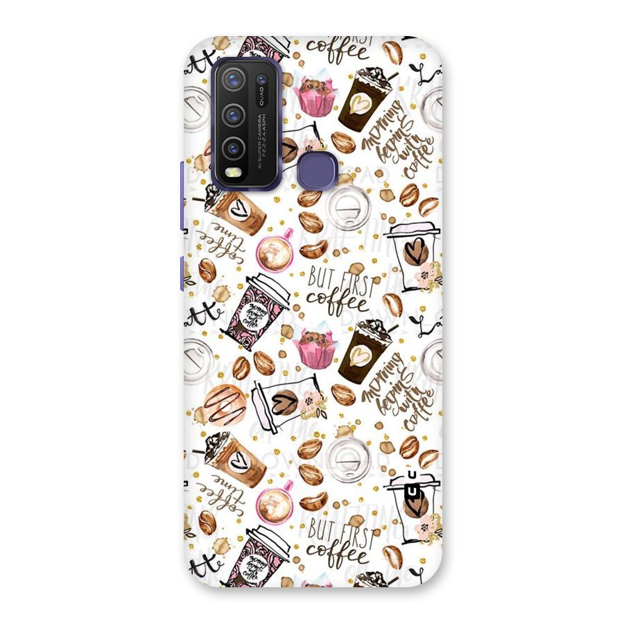 Coffee Pattern Back Case for Vivo Y50
