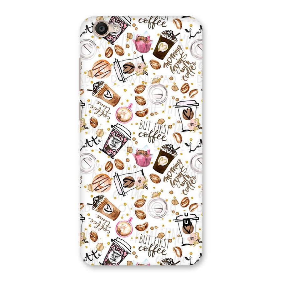 Coffee Pattern Back Case for Vivo Y55s