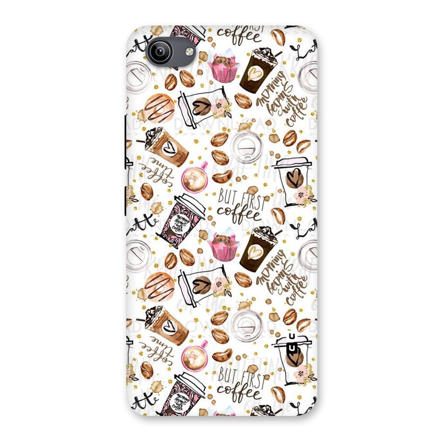 Coffee Pattern Back Case for Vivo Y81i