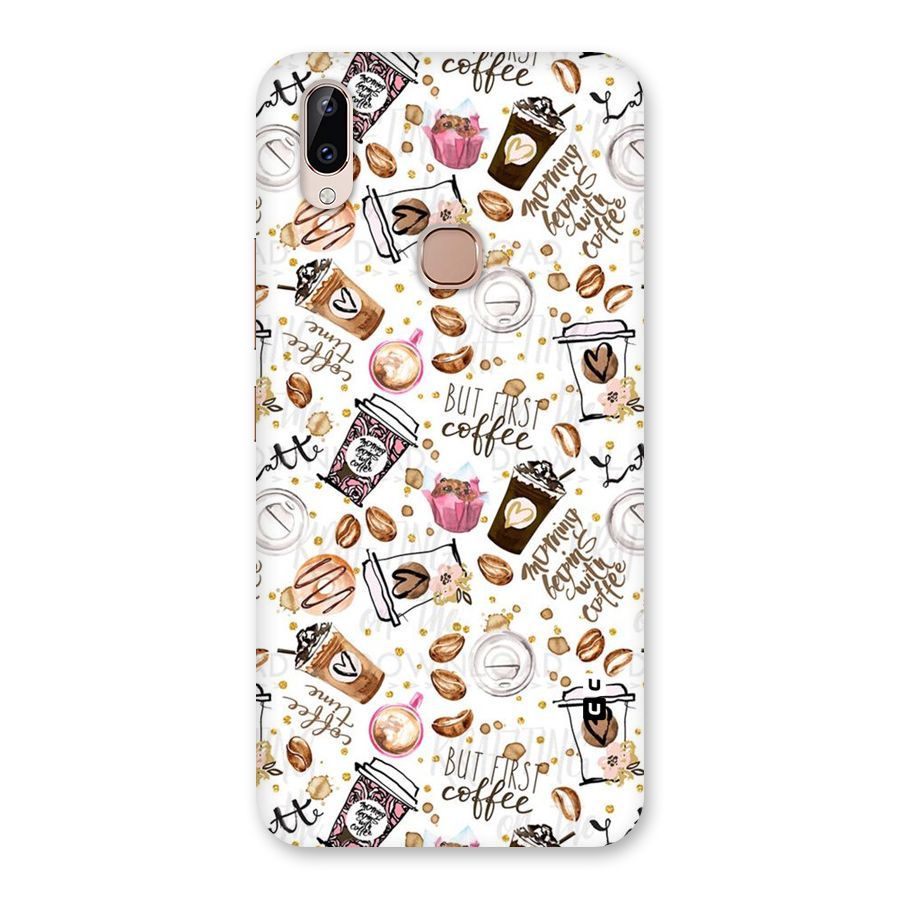 Coffee Pattern Back Case for Vivo Y83 Pro
