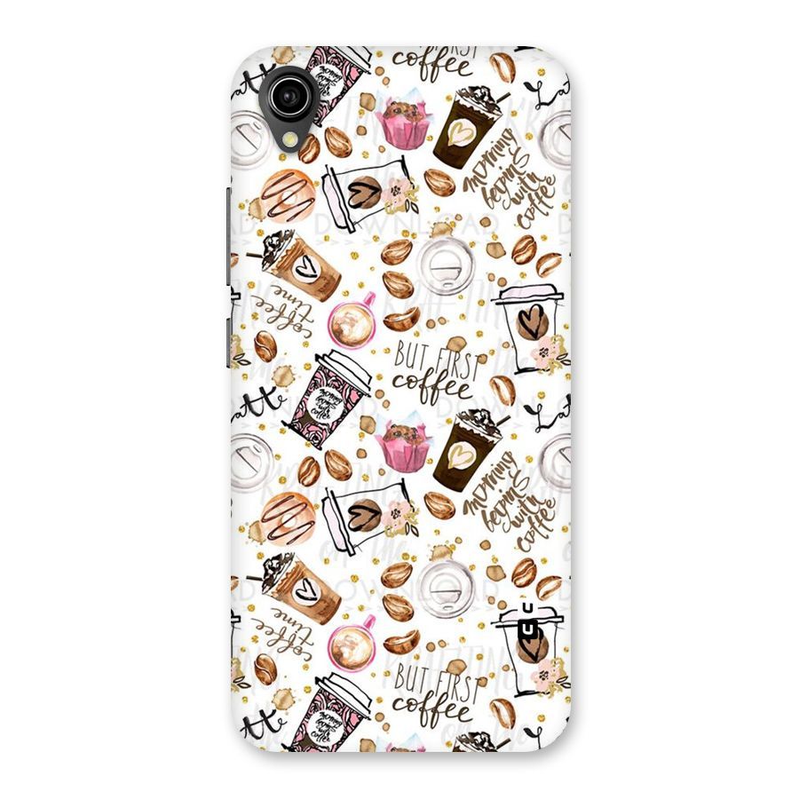 Coffee Pattern Back Case for Vivo Y91i