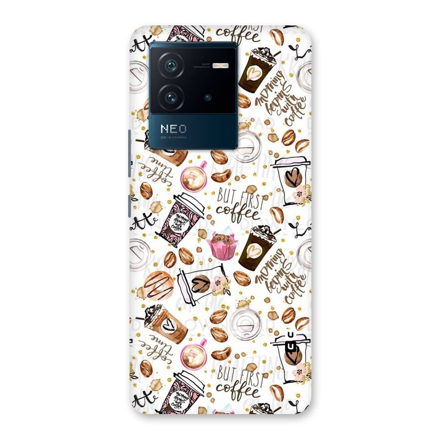 Coffee Pattern Back Case for Vivo iQOO Neo 6 5G
