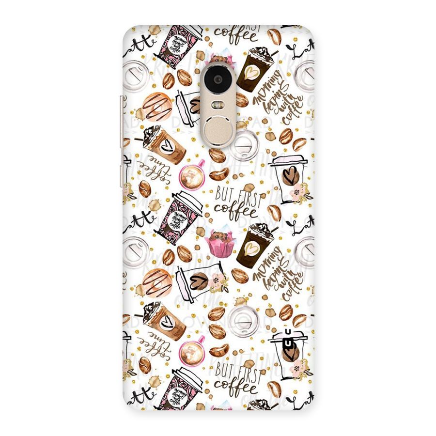 Coffee Pattern Back Case for Xiaomi Redmi Note 4