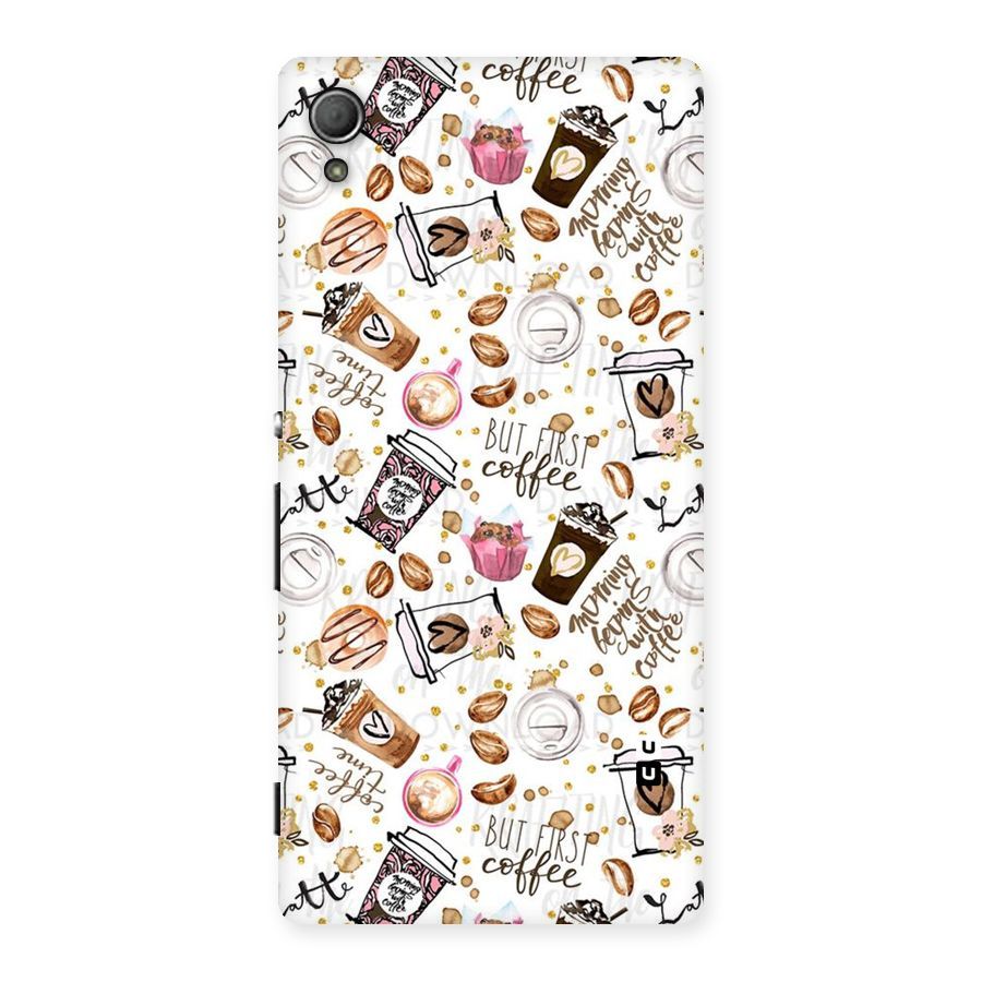 Coffee Pattern Back Case for Xperia Z4