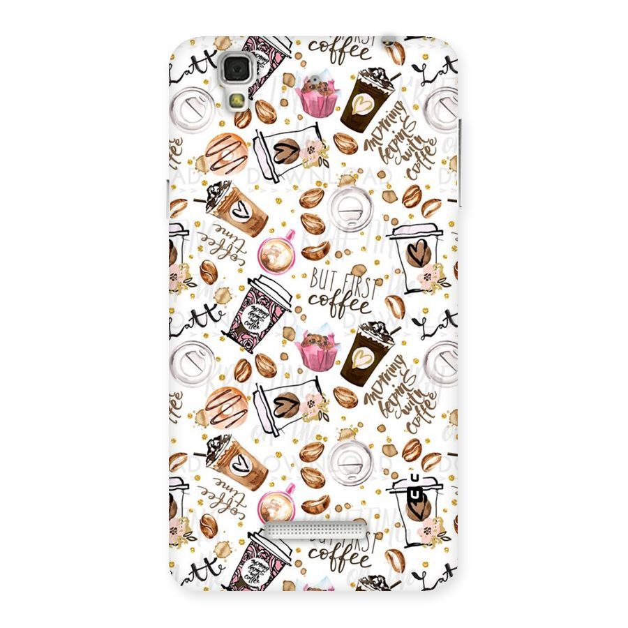 Coffee Pattern Back Case for Yu Yureka