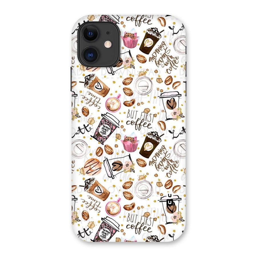 Coffee Pattern Back Case for iPhone 11
