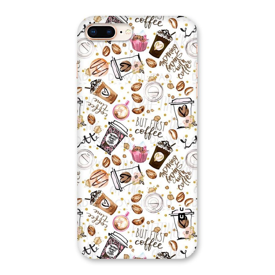 Coffee Pattern Back Case for iPhone 8 Plus