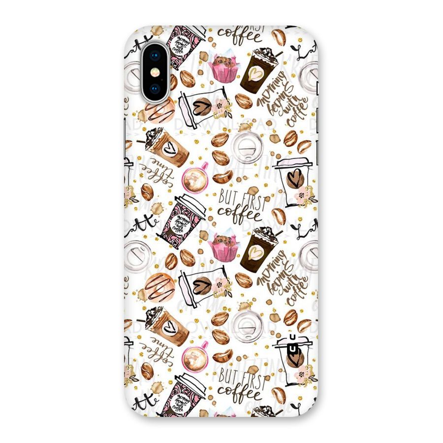Coffee Pattern Back Case for iPhone XS