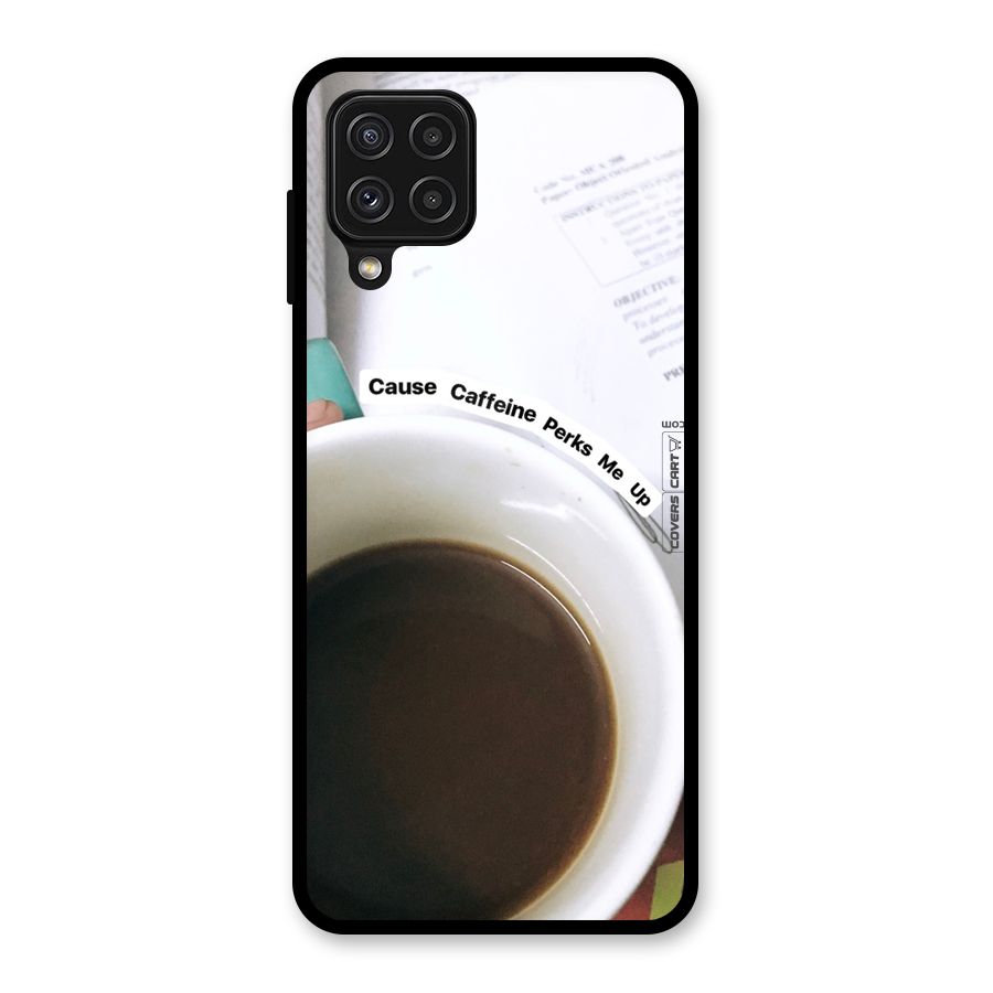 Coffee Perks Glass Back Case for Galaxy A22 4G