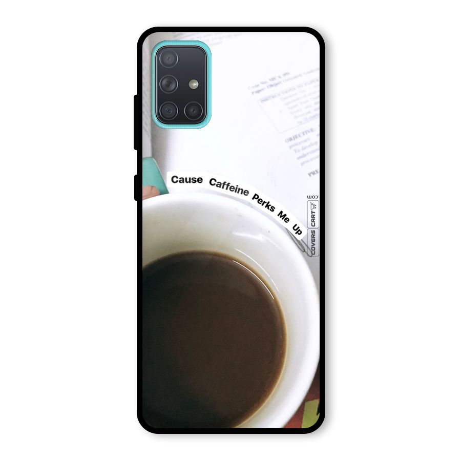 Coffee Perks Glass Back Case for Galaxy A71