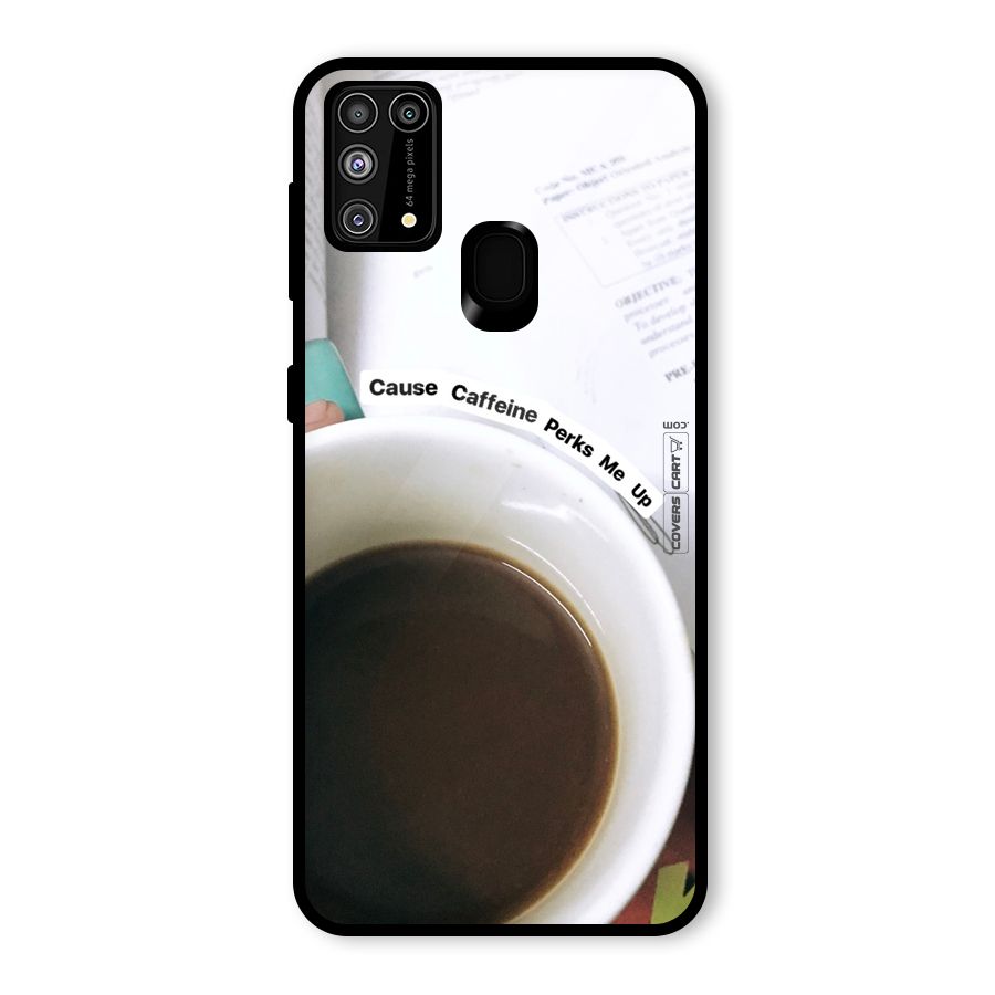 Coffee Perks Glass Back Case for Galaxy F41
