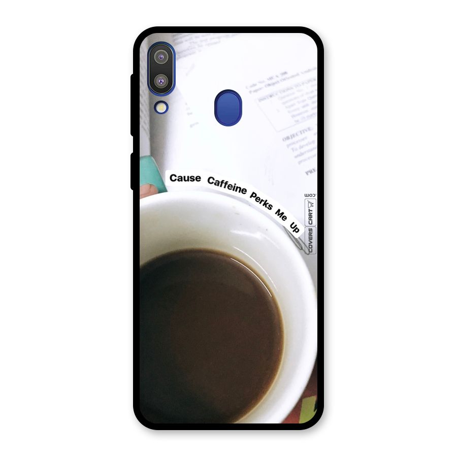 Coffee Perks Glass Back Case for Galaxy M20