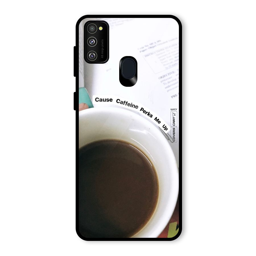 Coffee Perks Glass Back Case for Galaxy M30s