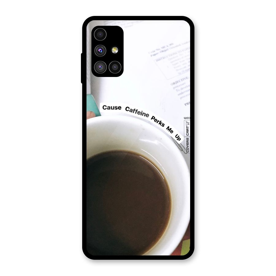 Coffee Perks Glass Back Case for Galaxy M51