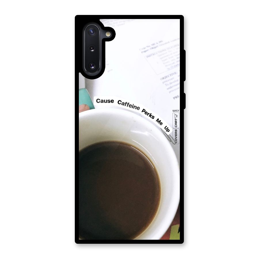 Coffee Perks Glass Back Case for Galaxy Note 10