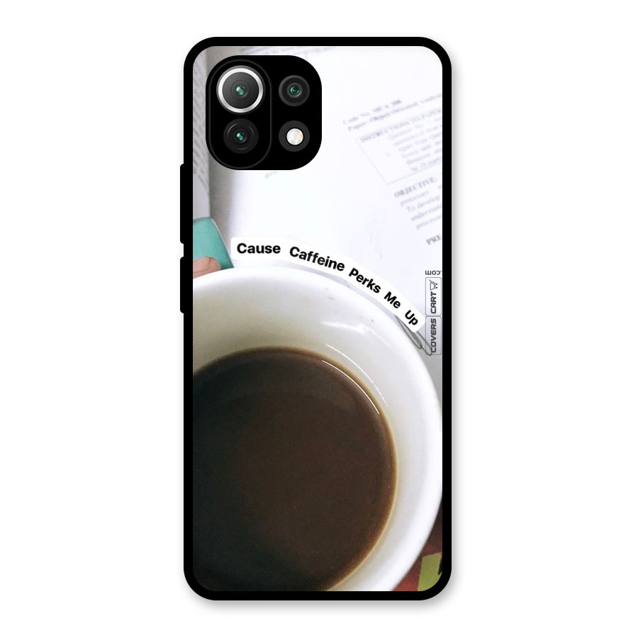 Coffee Perks Glass Back Case for Mi 11 Lite NE 5G